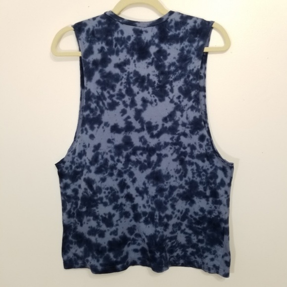 Superman Men's Blue Tie Dye Muscle Shirt - Picture 3 of 4